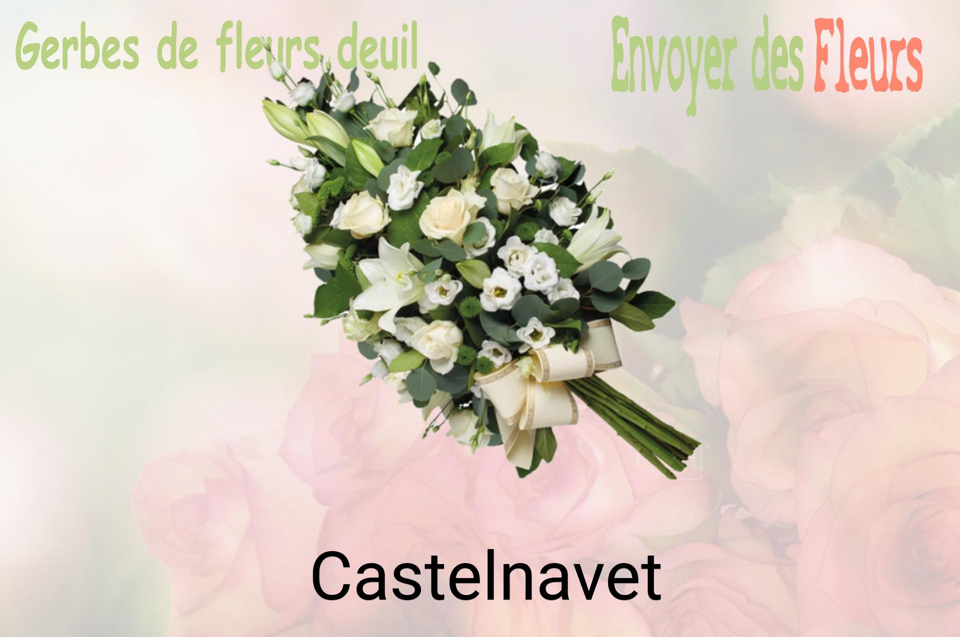 Gerbe de fleurs de deuil livrée à Castelnavet
